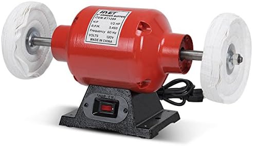6 Inch Benchtop Buffer Polisher Grinder Heavy Duty 1/2HP with Two Buffing Wheels,Jikkolumlukka