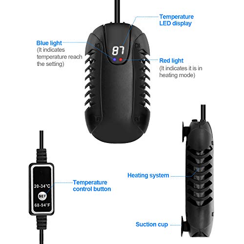 image for U-picks Aquarium Heater 50W Fish Tank Heater Auto Thermostat Mini Smal