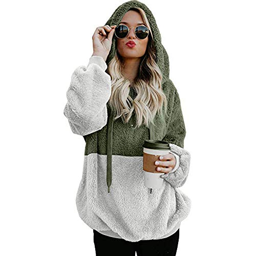 Womens Fashion Oversize Fluffy Fleece Sweatshirt Pullover Outwear