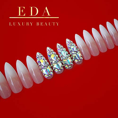 EDA LUXURY BEAUTY NUDE PINK OMBRE WHITE FRENCH 3D JEWEL DESIGN Press On Nails Full Cover Acrylic Nail Kit Artificial Nail Tips False Nails Extra Long Round Pointed Almond Stiletto Nail Art Fake Nails 1 EDA LUXURY BEAUTY NUDE PINK OMBRE WHITE FRENCH 3D JEWEL DESIGN Press On Nails Full Cover Acrylic Nail Kit Artificial Nail Tips False Nails Extra Long Round Pointed Almond Stiletto Nail Art Fake Nails