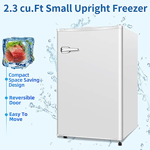 R.W.FLAME Upright Compact Freezer 2.3 Cu.ft, Freestanding Mini Freezer