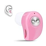 Mini Invisible Bluetooth Earbud,V4.1 Stereo Wireless Bluetooth Earphone with Built-in Mic,Sports Noise Cancelling in-Ear Headphone for iPhone Samsung and Other Android Phones (Pink)