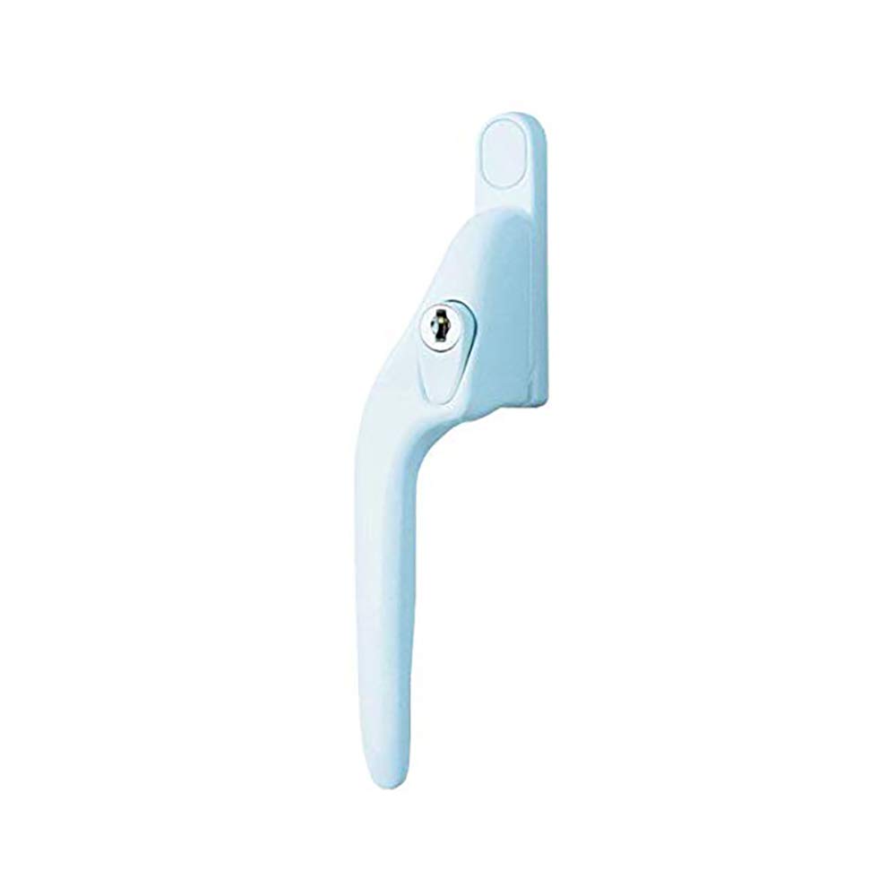 Yale YWHLCK40L-WH Offset Window Handle, fits Left Handed windows, 40mm spindle, Lockable, Boxed, suitable for PVCu windows, White Finish