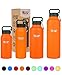 Healthy Human Stainless Steel Water Bottle | Double Walled Vacuum Insulated Water Thermos for Adults | Eco-Friendly Travel Bottles with Leak Proof Lid (Orange Sherbet, 21 oz/ 621 ML)