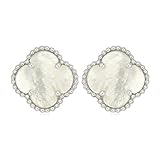 Women Fashion Gold/Rose Gold Plated Four Leaf Post Stud Earrings
