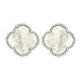 Women Fashion Gold/Rose Gold Plated Four Leaf Post Stud Earrings