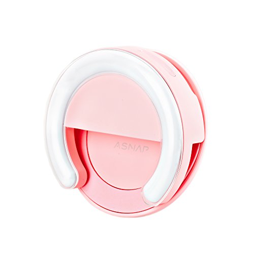 Selfie Ring Light 5 Brightness Modes with Cold Light and Warm Light for iPhone, iPad, Samsung, Blackberry, Sony Xperia, Motorola and All the Smart Phones, Pink
