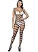 3 Pieces Women's Lace Stockings Lingerie Floral Fishnet Bodysuits Lingerie Nightwear for Romantic Date Wearing (Color Set 5)