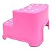 [Budsia] Baby Kids Extra-Wide & Tall Jumbo Step Stool with Removable Non-Slip Caps & Rubber Grips / Made in Korea / 5 Colors (Pink)