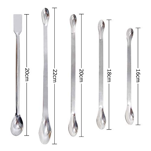 Lab Spoon，8 Pack lab Scoops lab Spoon Micro， Stainless Steel Lab Measuring Spoon，Lab Spatulas Laboratory Sampling Spoon Mixing Spoon. - Thumbnail 2