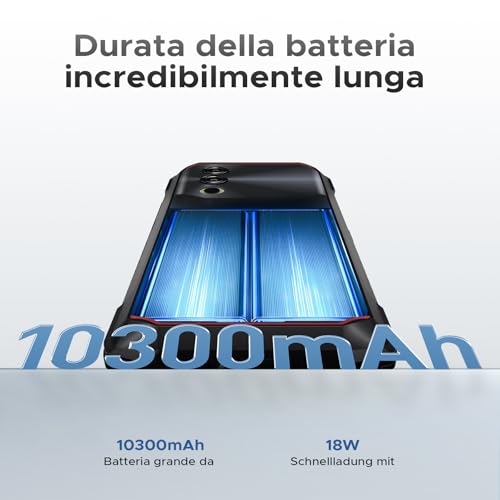 Blade 10 Power Rugged Smartphone, 10300mAh, 24GB+256GB Unbreakable Phone, 90Hz 6.6" HD+IPS, 50MP+8MP Rugged Smartphone, Triple Card Slot,Android 14/Fingerprint ID/Face Unlock/NFC/OTG, Silver
