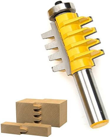Ankoow 1/2" Shank Reversible Finger Joint Glue Router Bit Woodworking Cone Tenon Cutter Tools