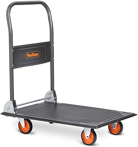 VonHaus 150kg Capacity Platform Truck - Multi-Functional Folding Platform Trolley for Easy Transportation/Heavy Lifting
