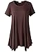 LARACE Lanmo Womens Swing Tunic Tops Loose Fit Comfy Flattering T Shirt (2X, Coffee)