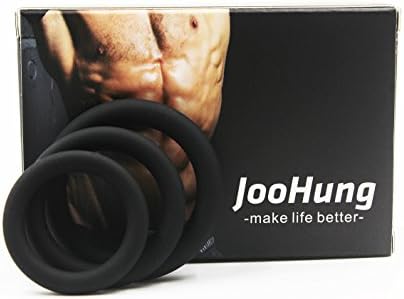 JooHung Enhancement Exercise Bands 3 Different Set Size Flexible O shape Rings 100% Medical Grade Silicone (Black)