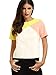 Romwe Womens Color Block Short Sleeve Back Zipper T-Shirt Top Blouse Muliticolored S