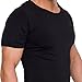 LISH Men's Slimming Light Compression Crew Neck Shirt - Short Sleeve Body Shaper T-Shirt For Gynecomastia, Weight Loss by