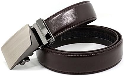 MUNESME Belt for Men Automatic Buckle PU Belt Body Black Shuttle Box LY300701-110 30-33in.