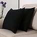 Deconovo Black Pillow Covers 18x18 Inch Set of 4, Faux Linen Throw Pillow Case, Couch Cushion Cover for Home Decor(18 x 18 Inch, Black, Set of 4, No Pillow Insert)