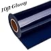 guangyintong Adhesive PVC Heat Transfer Vinyl Roll 12 Inch X 10 Feet Iron on Trasfer T-Shirt Glossy (k19-navy Blue)