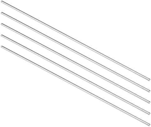 uxcell Stainless Steel Solid Round Rods Metal Lathe Bar Stock for DIY Craft 100mmx1.5mm 5pcs