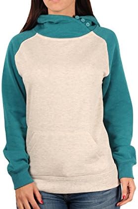 Ouray Junior Asymmetrical Pull-Over Fashion Hoodie (X-Large, Oatmeal/ Ocean)