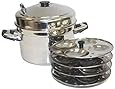Tabakh 4-Rack Stainless Steel Idli Cooker with Strong Handles, Makes 16 Idlis
