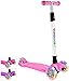 Beleev Scooters for Kids 3 Wheel Kick Scooter for Toddlers Girls Boys, 4 Adjustable Height, Lean to Steer, Extra-Wide Deck, Light Up Wheels for Children from 3 to 12 Years Old(Love Pink)