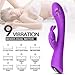 G Spot Rabbit Vibrator with Bunny Ears for Clitoris Stimulation, PALOQUETH Waterproof Dildo Vibrator Clit Stimulator with 9 Vibration Modes Quiet Dual Motor for Women Rechargeable Purplethumb 2