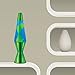 14.5-Inch Metallic Lava Lamp with Metallic Base, Yellow Wax/Blue Liquid/Green