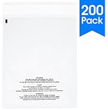 Spartan Industrial || 200 Count - 6" X 9" Self Seal Clear Poly Bags with Suffocation Warning for Packaging, Shipping & FBA (More Sizes Available) - Permanent Adhesive