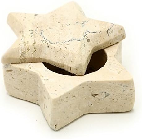 Beige Marble Star Jewelry Box with Lid