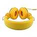 Einskey Kids Headphones with Microphone for Gaming and Chatting, Wired Foldable Headset for Children (Saffron Yellow)