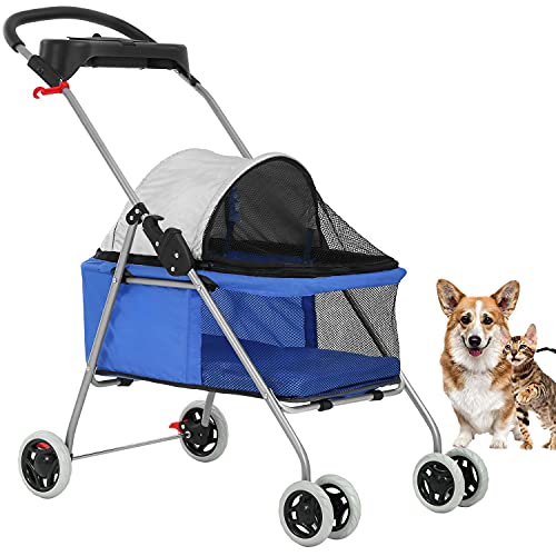 Pet Stroller 4 Wheels Posh Folding Waterproof
