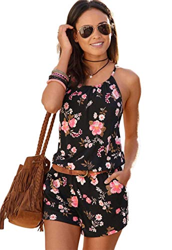 JFAN Monopezzi E Tutine Jumpsuit da Donna Causale Elegante Floreale Canotta  Pantaloni Corto Tuta Estivi Canottiera Corti Crop Top Magliette | Prezzo.it
