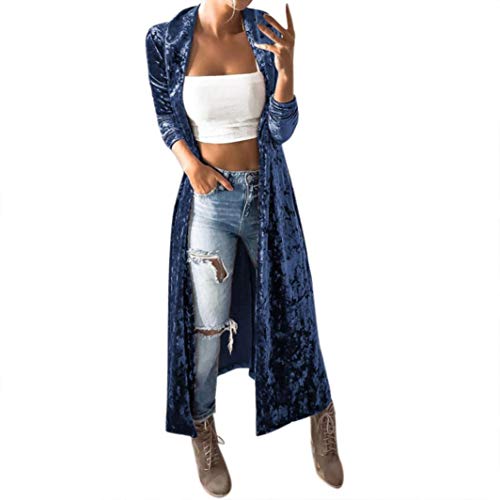 DongDong Women Fashion Cardigan Velvet Solid Long Sleeve Parka Sweaters