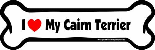 I Love My Cairn Terrier Bone Car Magnet, 2-Inch by 7-Inch