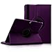 Kingsource 360 Rotating Stand Cover Wake & Sleep Function PU Leather Case Compatible for Samsung Galaxy Tab 4 10.1 (SM-T530NU) Color Purple