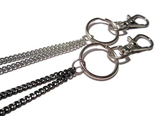 ATLanyards Set of TWO Chain Lanyards- Silver and Gunmetal Set - Id Badge Holder Set ATLanyards Set of TWO Chain Lanyards- Silver and Gunmetal Set - Id Badge Holder Set