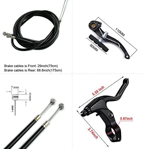 Hmseng Complete Bike Brakes Set, Universal Brake for Bike, Front and