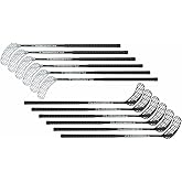 FloorballPlanet School Floorball Stick Set &ndash; 85 cm &ndash; Set of 12 (6 Black, 6 Silver)