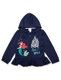 Disney - Conjunto de ropa para niñas con capucha de sirena, camiseta y sudadera