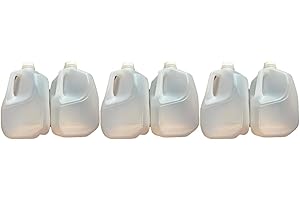 bark and lindy Empty Plastic Gallon Juice Bottles with Tamper Evident Caps 128 Oz Milk Bottles HDPE Plastic (6)