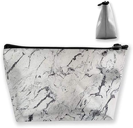 White Marble Texture Makeup Pouch Toiletry Storage Cosmetic Bag Organizer Clutch for Women & Girls School Travel Office