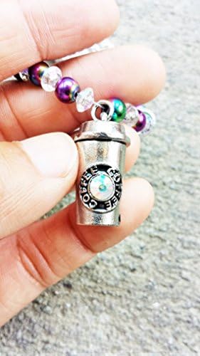 Coffee Cup Charm Bracelet