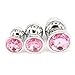 Eastern Delights 3 Pcs Jewelry Anal Plug Steel Metal Butt Plated Plug WITH Penis Condom (Pink)