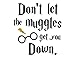 Don't Let The Muggles Get You Down - 11 Oz White Ceramic Glossy Mug With Large C-handle (Microwave and Dishwasher Safe)