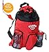 Adoretex Guard Mesh Equipment Drawstring Backpack Bag Red, Free Whistle and Lanyard (GB001) - Red/Black