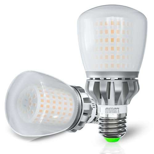 JIUYUAN E27 LED Bulb, 27W (Equivalent to 250W) 3000K Warm White Light 3760 Lumens, E27 LED A60 Bulbs, 360 Degree Beam Angle, Non-Dimmable, LED Lamp, Pack of 2