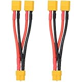 WMYCONGCONG 2 PCS XT60 Parallel Battery Connector Cable Dual Extension Y Splitter Male to Female for DJI Phantom RC Plane